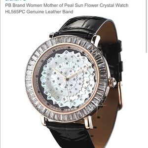 Crystal mother of pearl watch